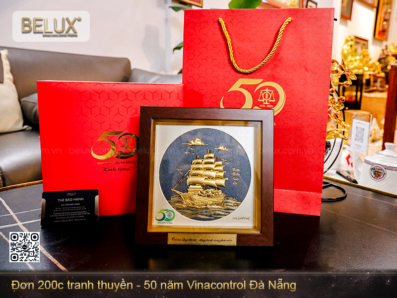 Lô tranh thuyền dát vàng 24k theo yêu cầu&nbsp;